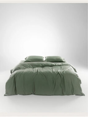 OLIVE & CRATE EUCALYPTUS - CALI KING DUVET COVER SET MOSS